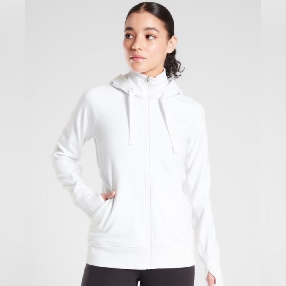 Athleta Triumph Zip Up hoodie White Medium